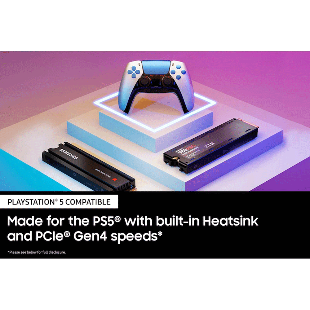 SAMSUNG 980 PRO SSD Heatsink PCIe Gen 4 NVMe M.2 Compatible With PS5