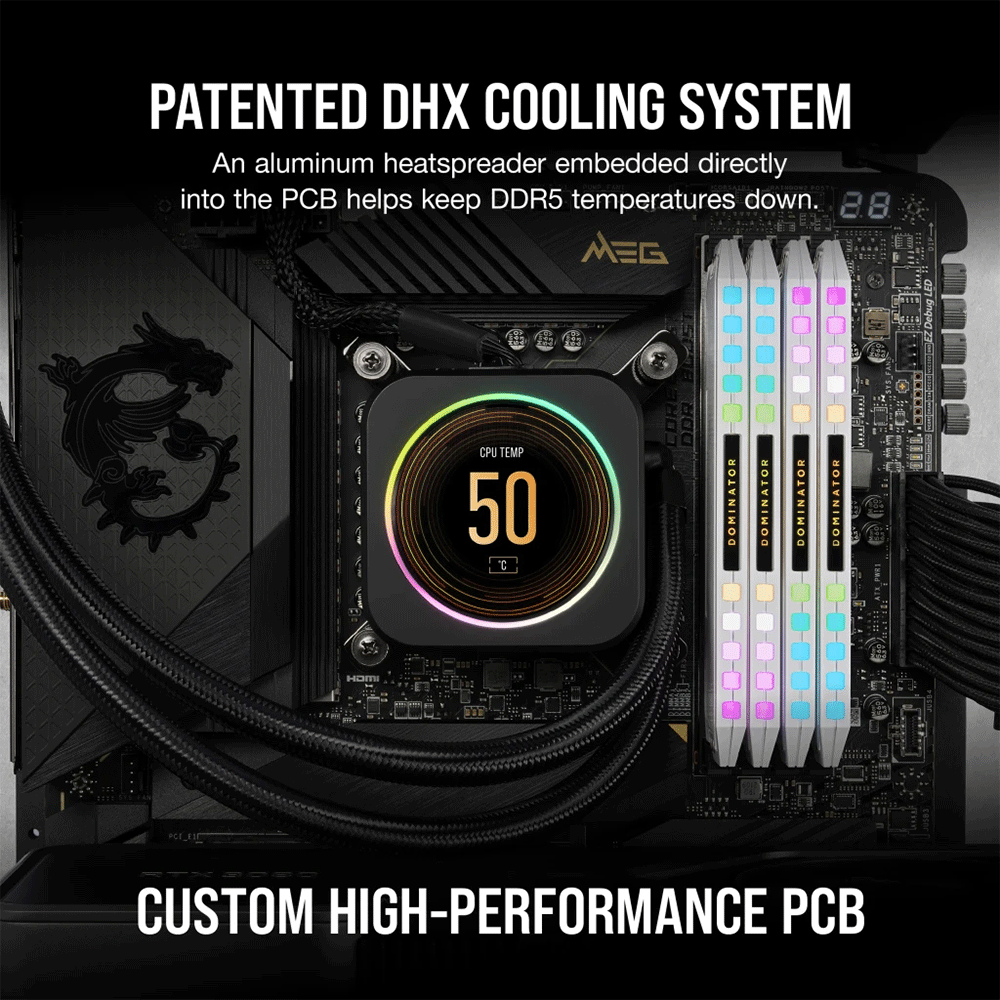 Corsair DOMINATOR PLATINUM RGB 64GB (2x32GB) DDR5 5200MHz C40 RAM Kit