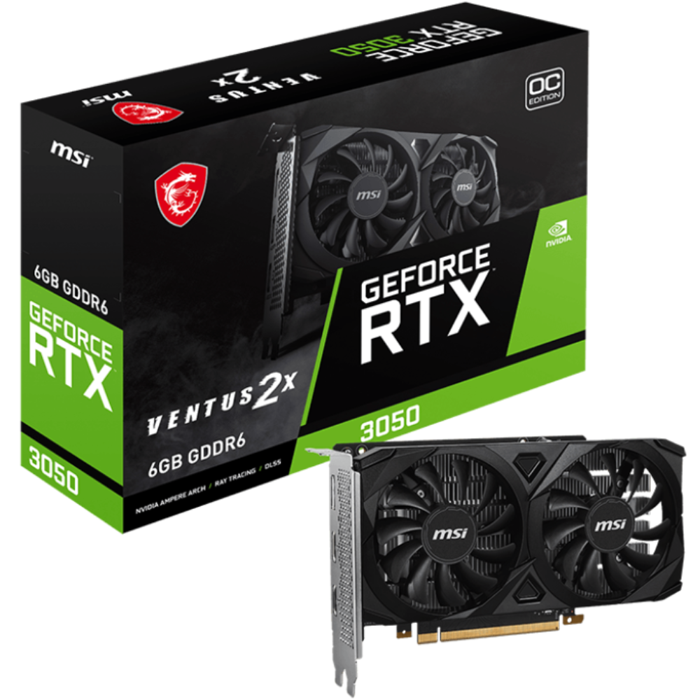 MSI GeForce RTX 3050 VENTUS 2X 6G OC Gaming Graphics Card - Tech Bit Store