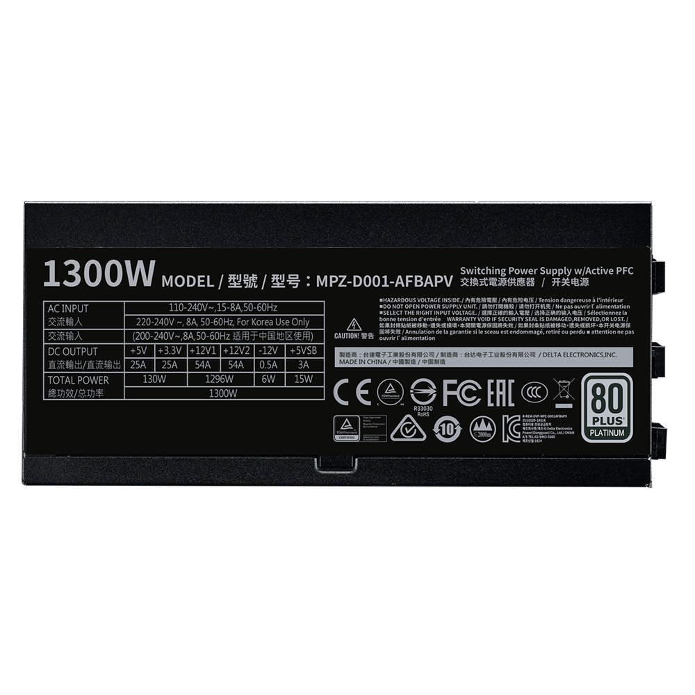 Cooler Master V1300 Platinum Full Modular 80+ Platinum Power Supply
