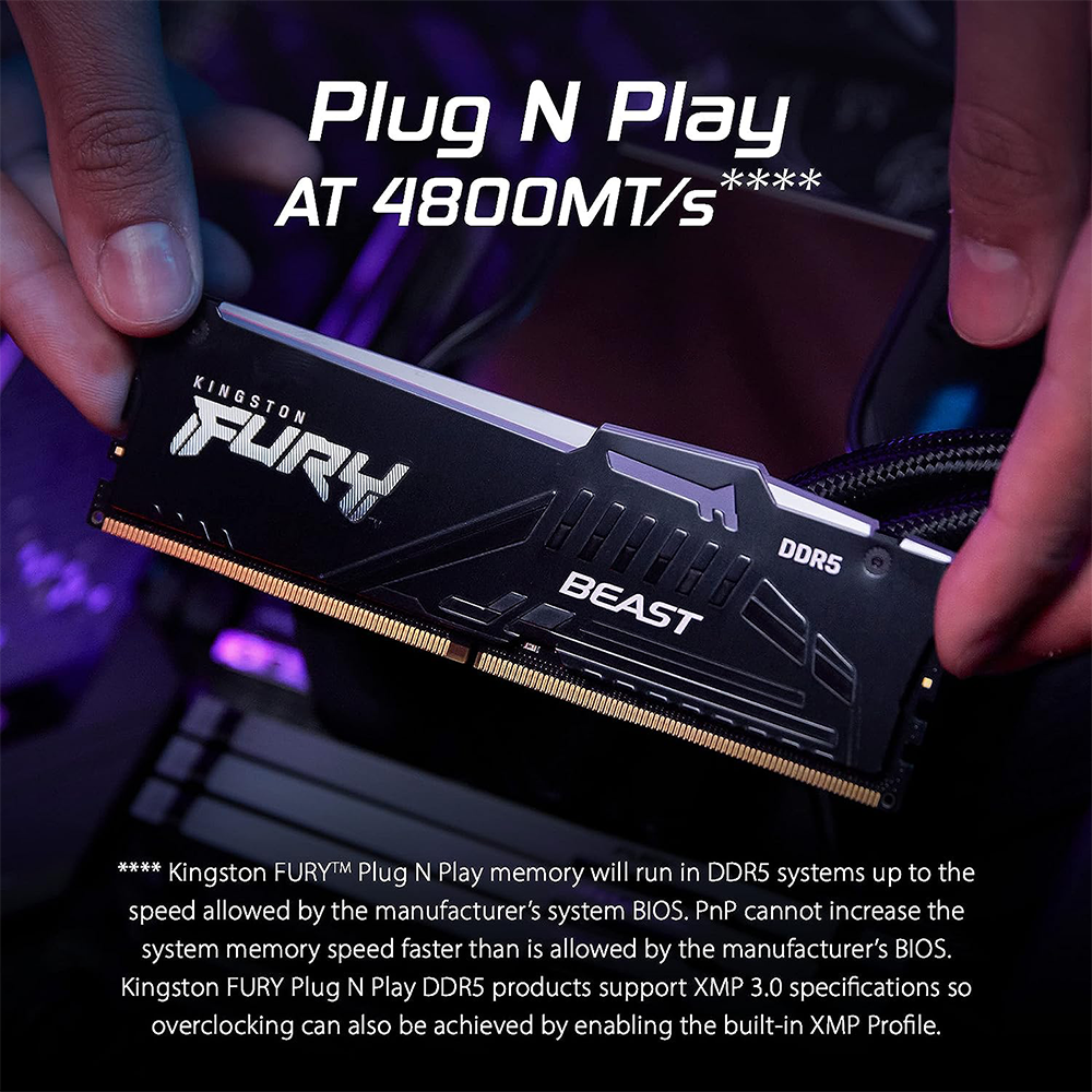 [新品] FURY Beast DDR5 32gbメモリ 2枚セット Kingston Fury Beast Black 32GB (2x16GB) 6000MT/s DDR5 CL30