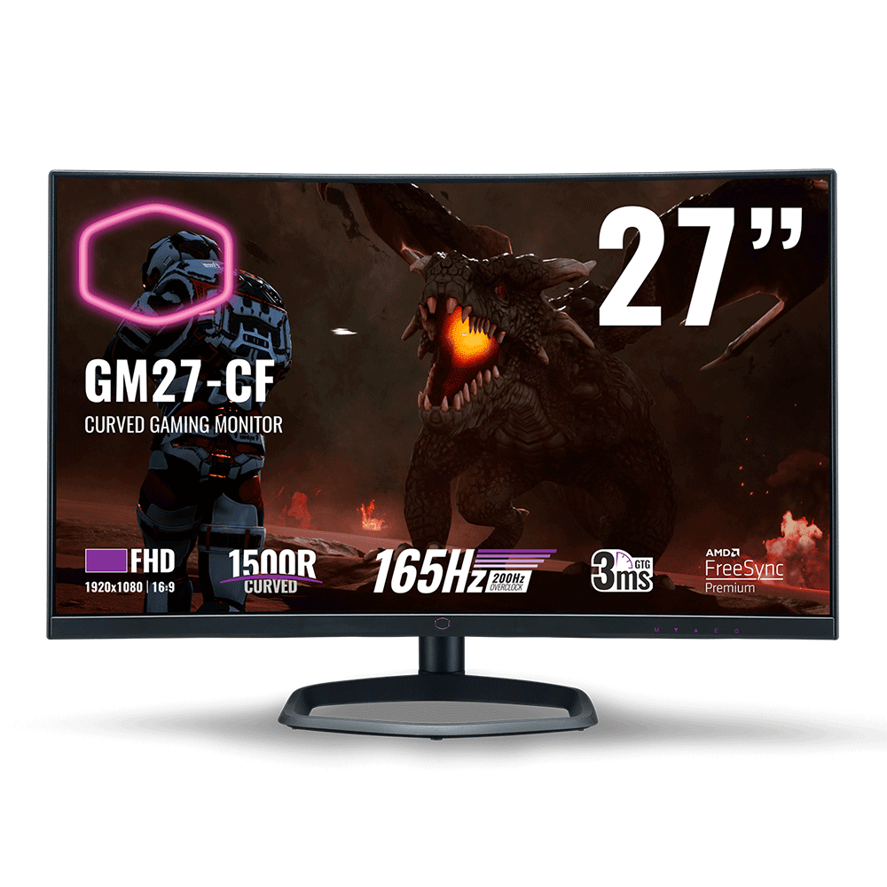 كولر ماستر GM27-CF شاشة منحنية 27 بوصة بدقة Full HD وتردد 165Hz و 1ms