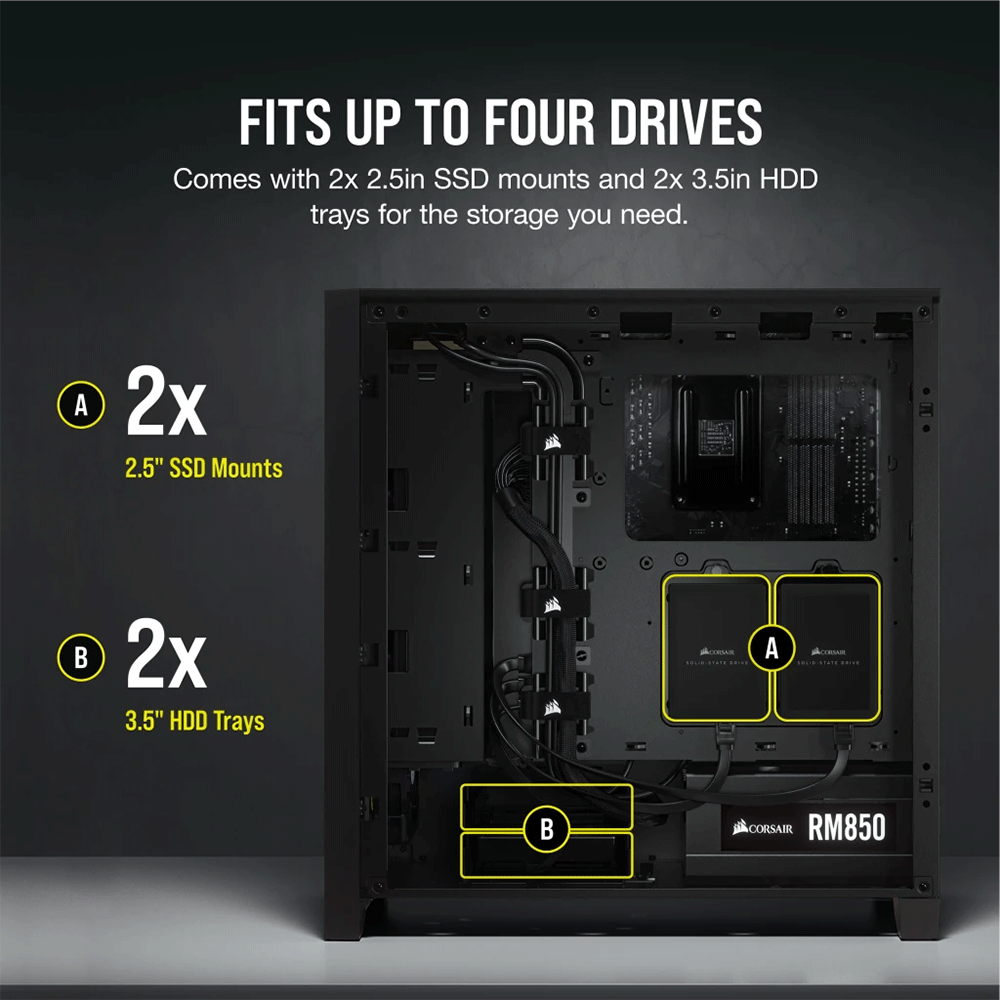 Corsair 4000D Tempered Glass Mid-Tower ATX Case — Black
