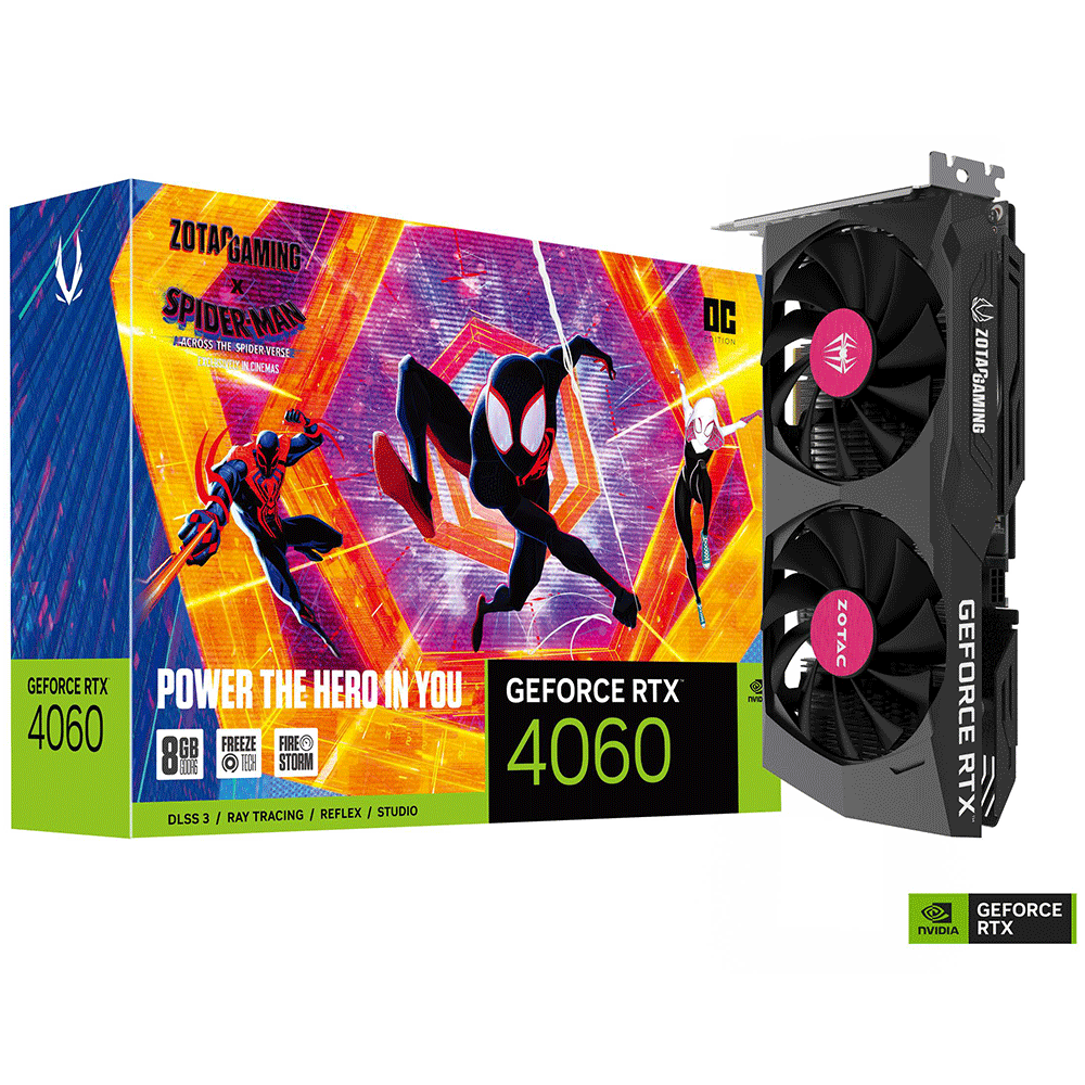 Zotac GAMING GeForce RTX 4060 8GB OC Spider-Man: Across The Spider-Verse  Bundle Gaming Graphics Card