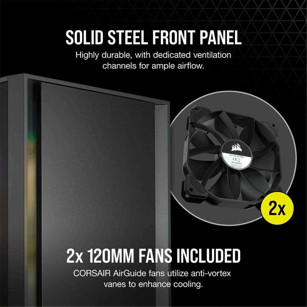Corsair 4000D Tempered Glass Mid-Tower ATX Case — Black