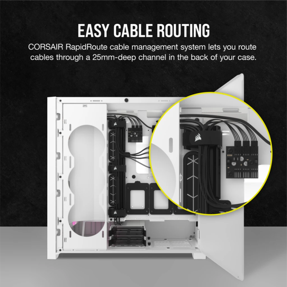 Corsair iCUE 5000D RGB AIRFLOW Mid-Tower Case, White - Tech Bit Store