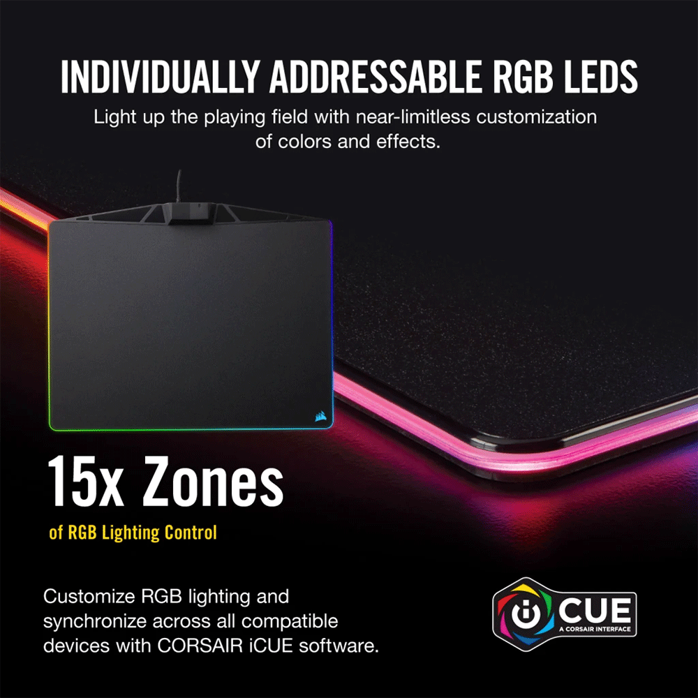 Corsair MM800 RGB POLARIS Gaming Mouse Pad - Medium