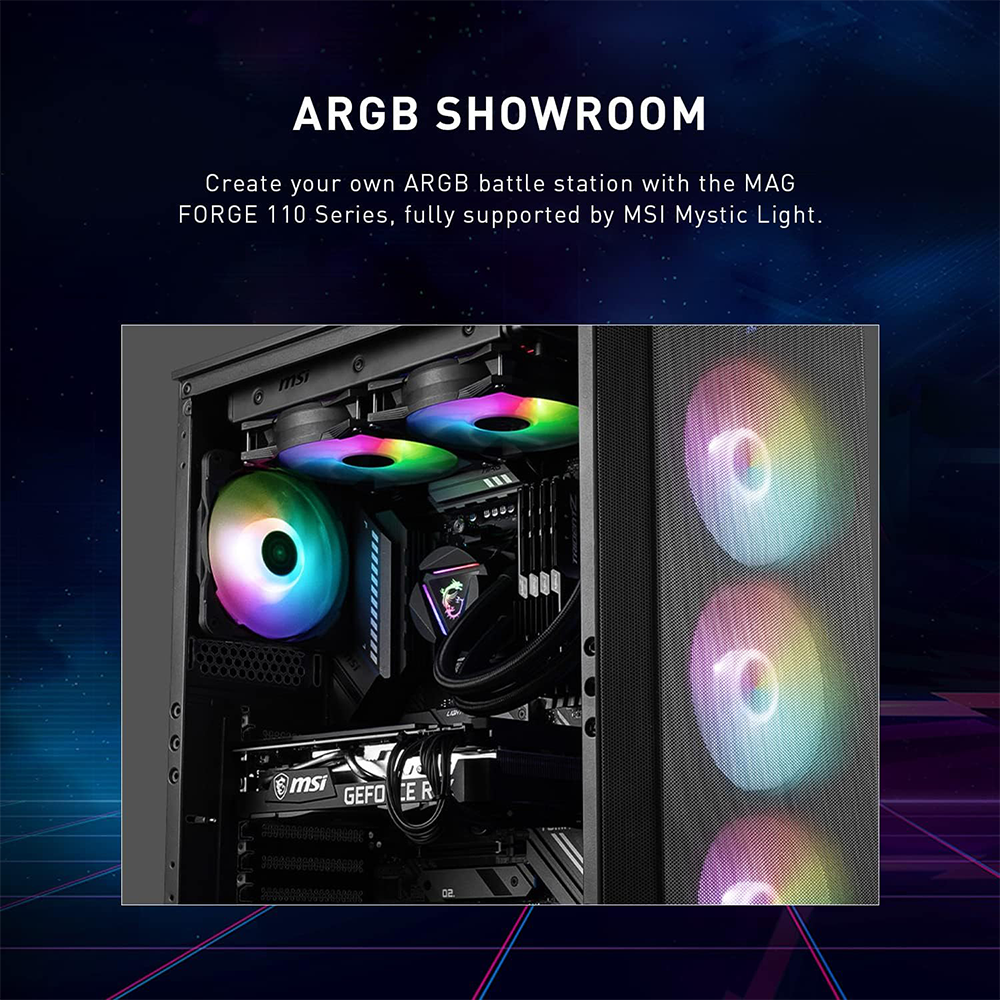 MSI MAG FORGE 112R ATX Mid Tower PC Case With 4x ARGB Fans