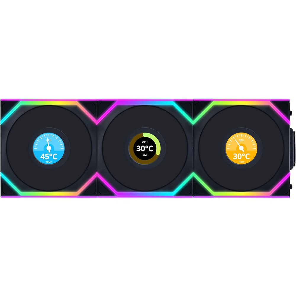 ليان لي UNI FAN SL Wireless LCD 120mm طقم 3 مراوح مع جهاز تحكم لاسلكي