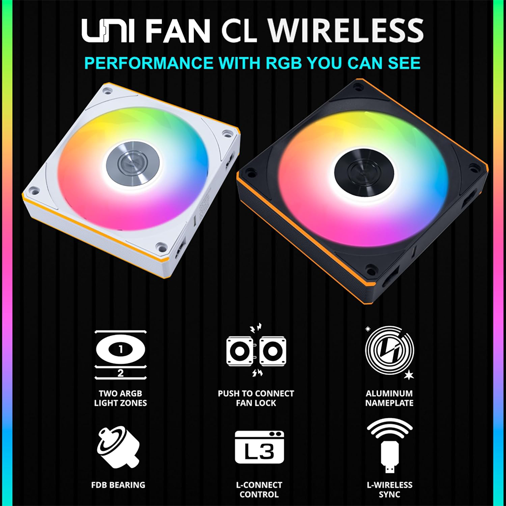 Lian Li UNI FAN CL WIRELESS 120 Reverse Blade Triple Pack | Tech