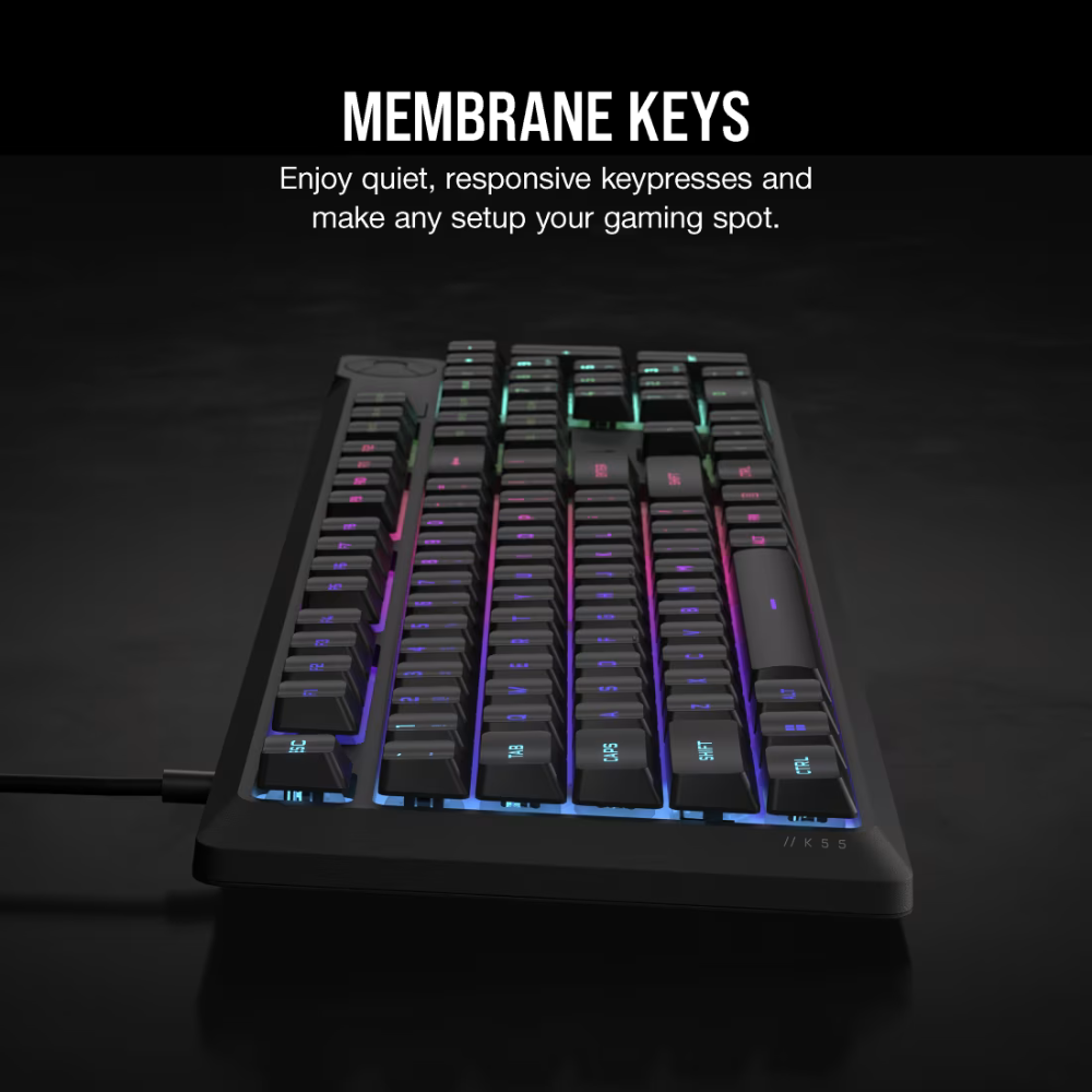 Corsair K55 CORE RGB Gaming Keyboard Full Size — Black