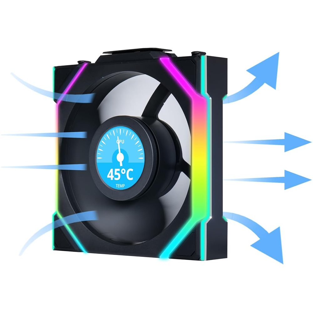 ليان لي UNI FAN SL Wireless LCD 120mm طقم 3 مراوح مع جهاز تحكم لاسلكي