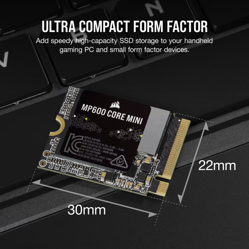 كورسير MP600 CORE MINI 1TB PCIe 4.0 Gen4x4 NVMe M.2 اس اس دي