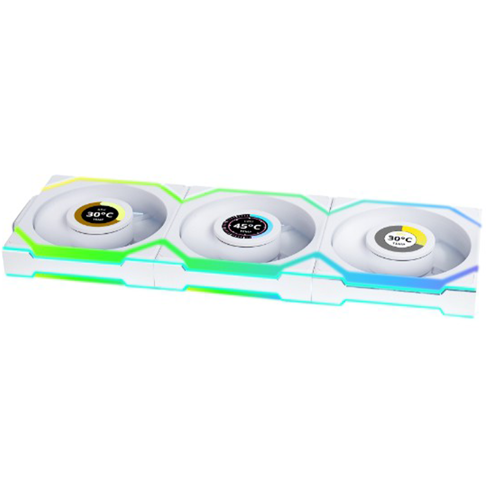 ليان لي UNI FAN SL Wireless LCD 120mm طقم 3 مراوح مع جهاز تحكم لاسلكي