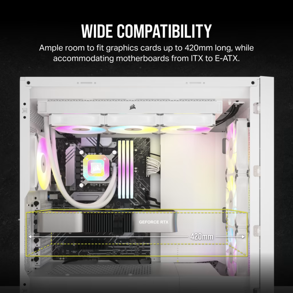 Corsair 5000D CORE AIRFLOW Mid-Tower ATX Case — White - Tech Bit Store