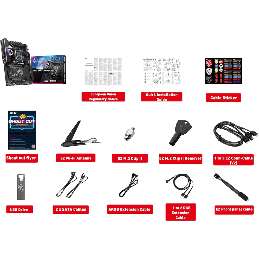 MSI MPG Z890 CARBON WIFI, LGA 1851 Socket For Intel CPUs Motherboard