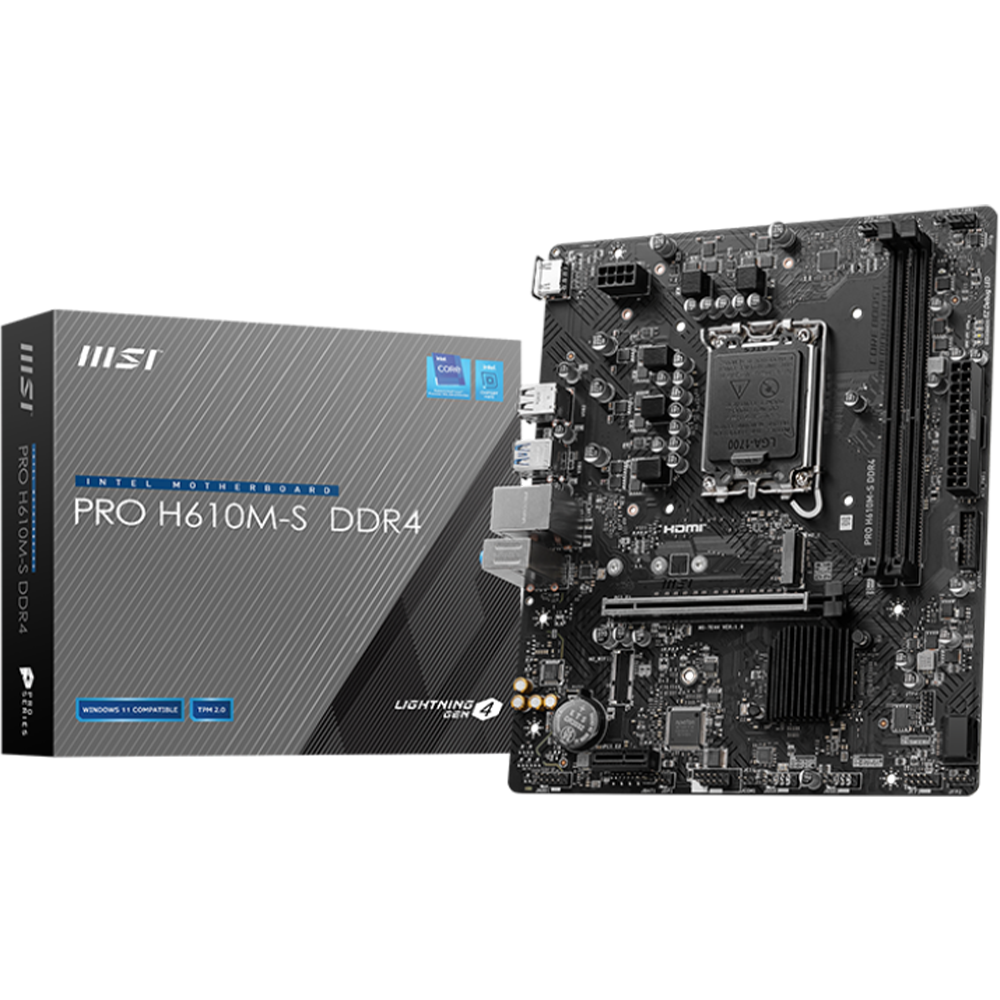 MSI PRO H610M-S DDR4 LGA 1700 Socket For Intel CPUs Motherboard