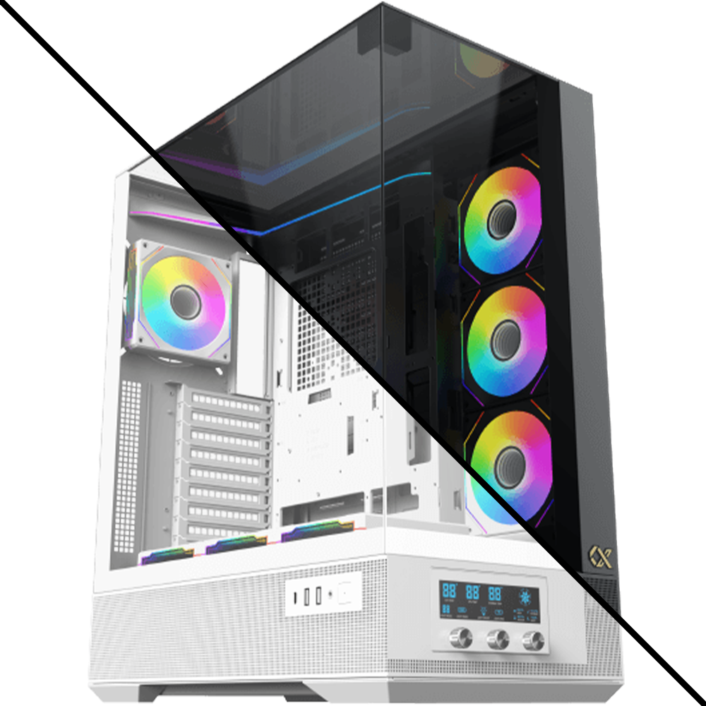 زيجماتيك Vision Pro كيس بي سي بحجم E-ATX Mid Tower مع 8 مراوح ARGB