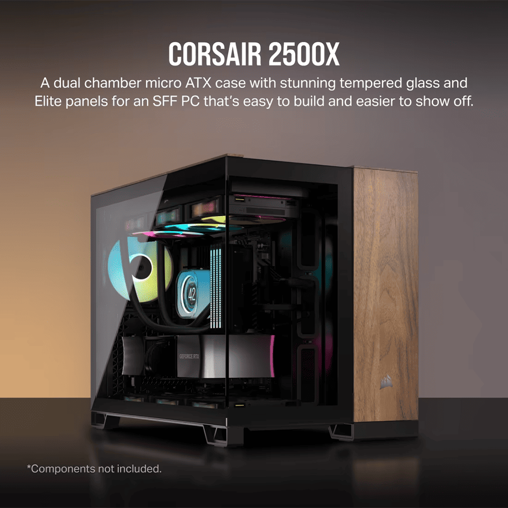 Wood Sff Pc Case Corsair 2500X Micro ATX Dual Chamber PC Case