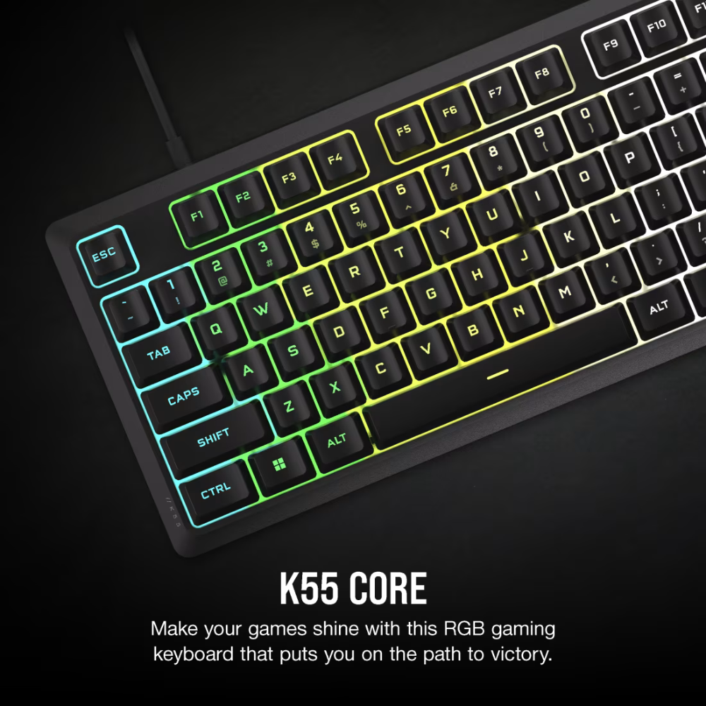Corsair K55 CORE RGB Gaming Keyboard Full Size — Black