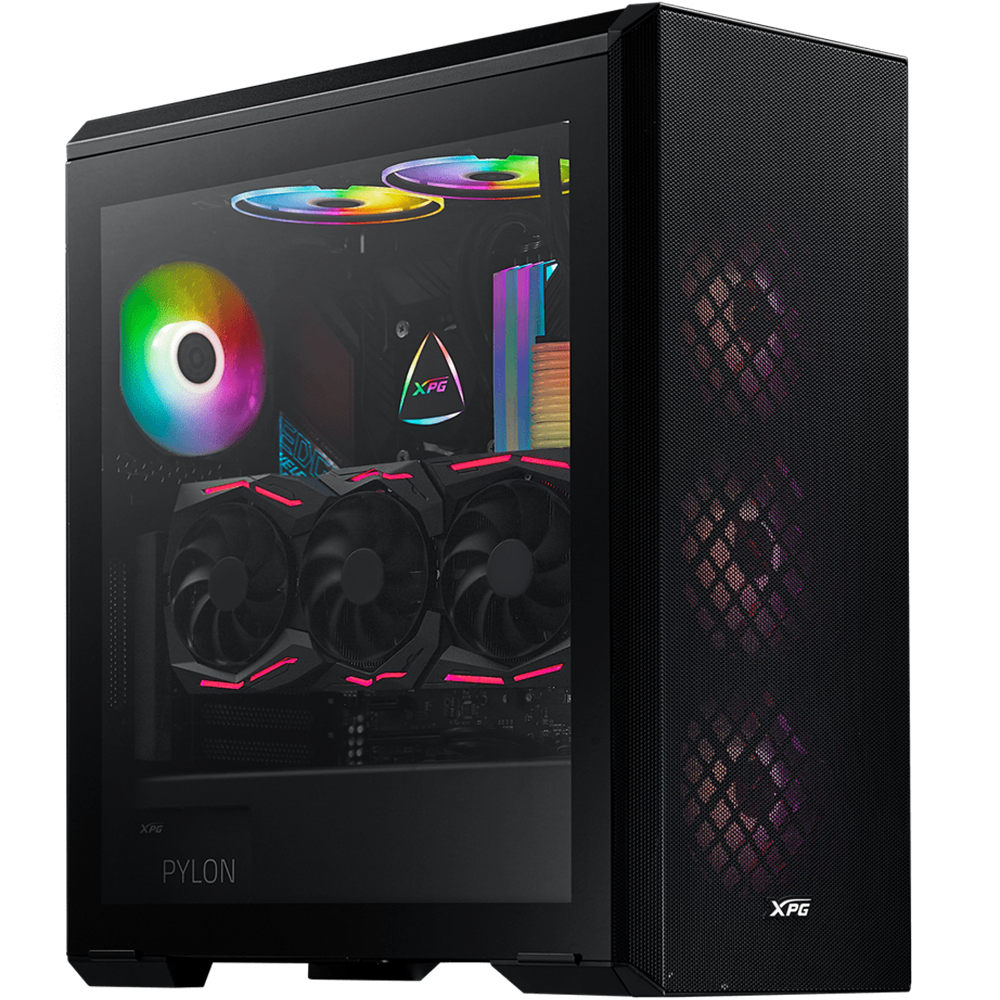 اكس بي جي DEFENDER كيس بي سي للالعاب بحجم E-ATX Mid Tower مع 3 مراوح