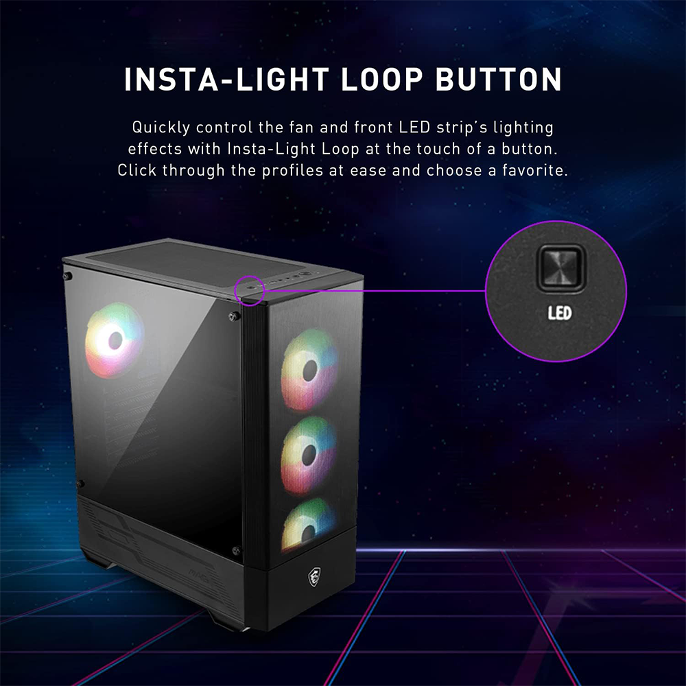 MSI MAG FORGE 112R ATX Mid Tower PC Case With 4x ARGB Fans