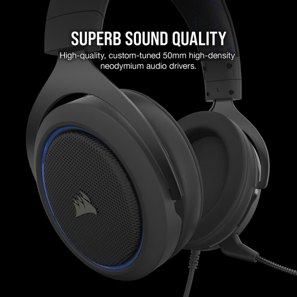 Corsair HS50 PRO STEREO Gaming Headset Blue Tech Bit Store