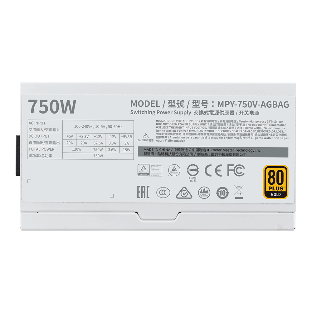 Cooler Master V750 Gold-V2 White Edition Full Modular Power Supply - Tech Bit Store Cooler Master V750 Gold-V2 White Edition Full Modular Power Supply - Tech Bit Store