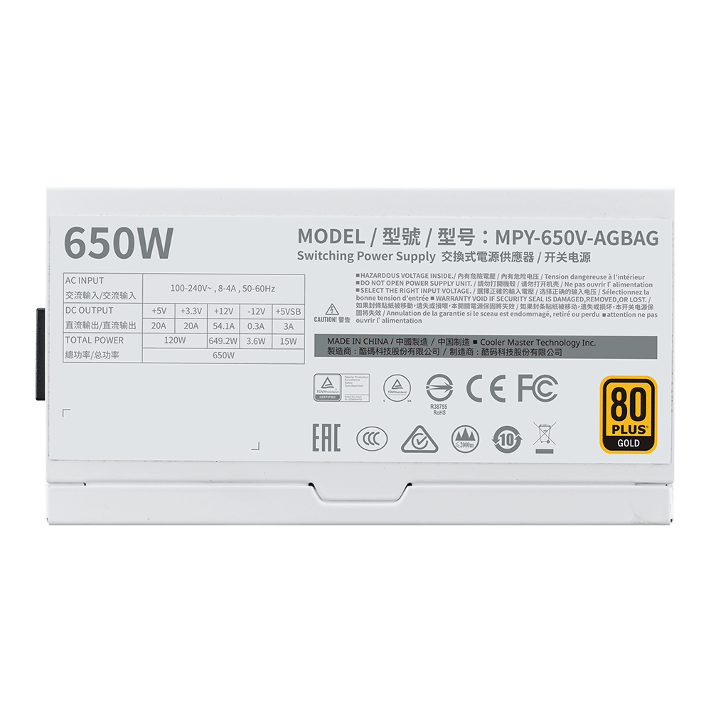 Cooler Master V650 Gold-V2 White Edition Full Modular Power Supply