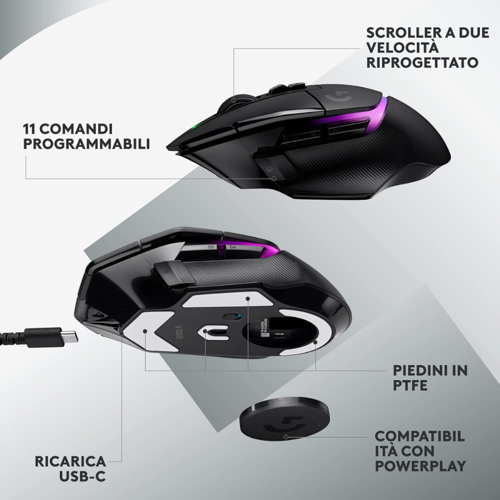 Logitech G502 X LIGHTSPEED Wireless Mouse - Black