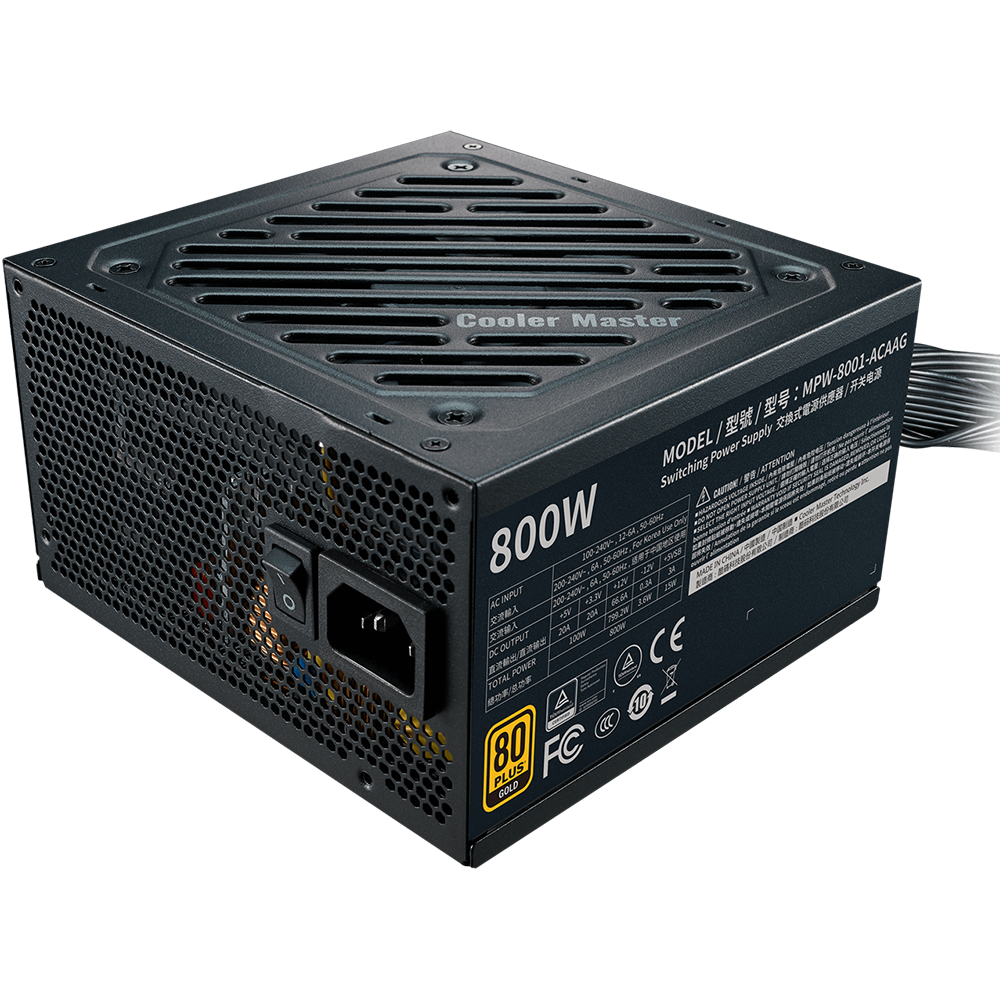 Cooler Master G800 Gold Power Supply, 800W 80 Plus Gold Efficiency