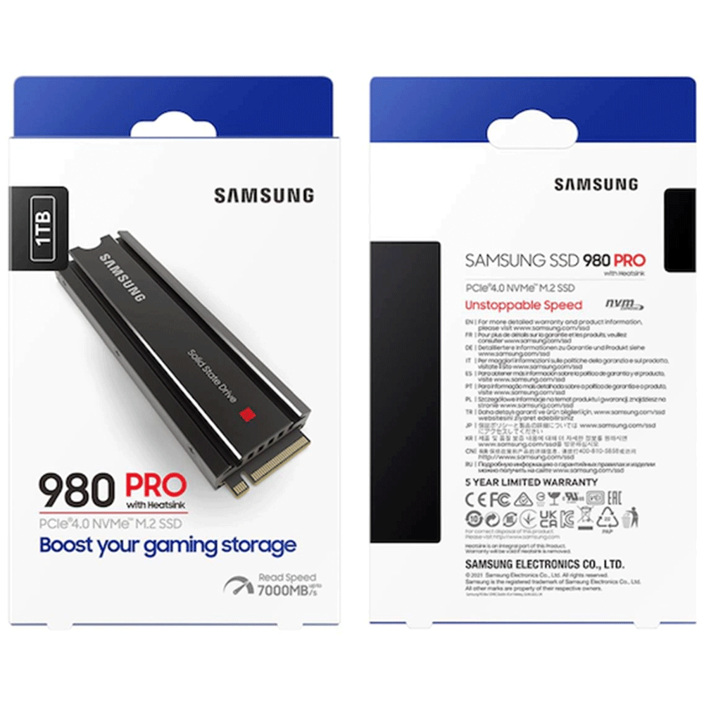 SAMSUNG 980 PRO SSD Heatsink PCIe Gen 4 NVMe M.2 Compatible