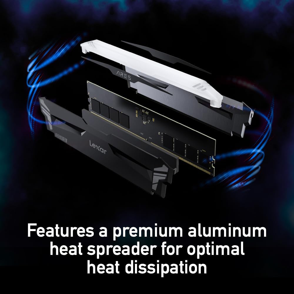 Lexar ARES RGB 32GB (2x16GB) DDR5 RAM 6400MHz CL32 Desktop Memory