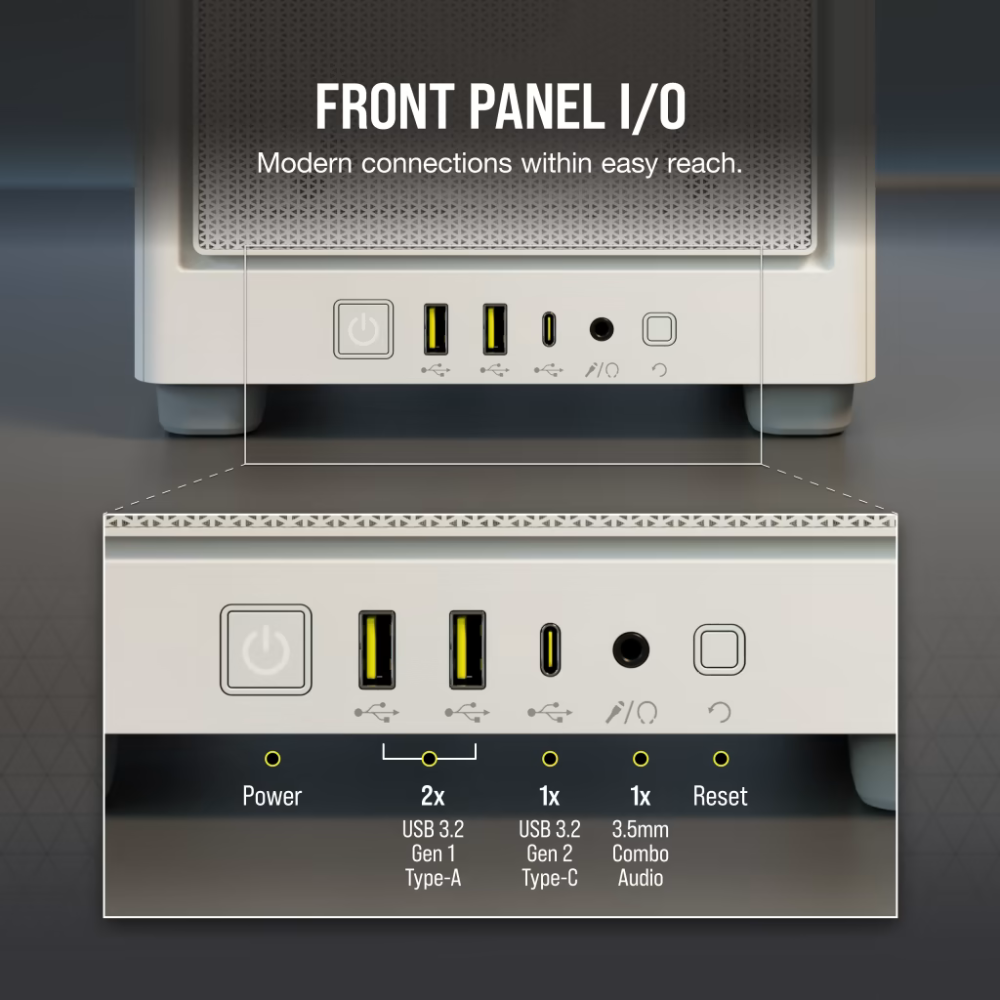 Corsair 2000D AIRFLOW Mini-ITX PC Case - White