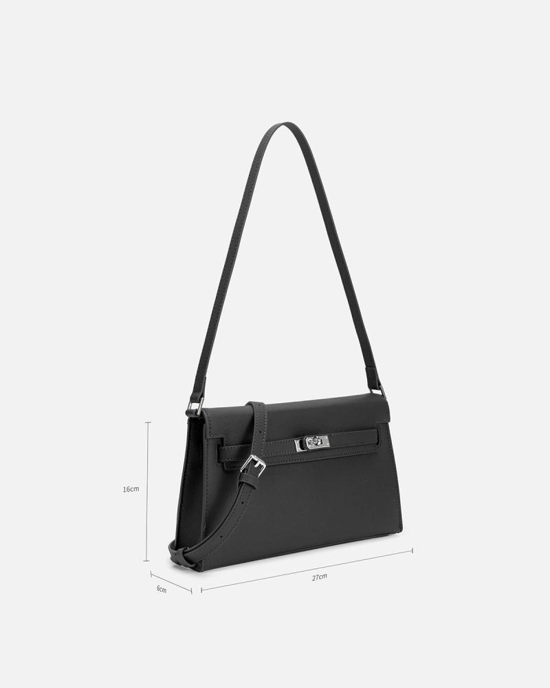 Women's handbag with an elegant design in black