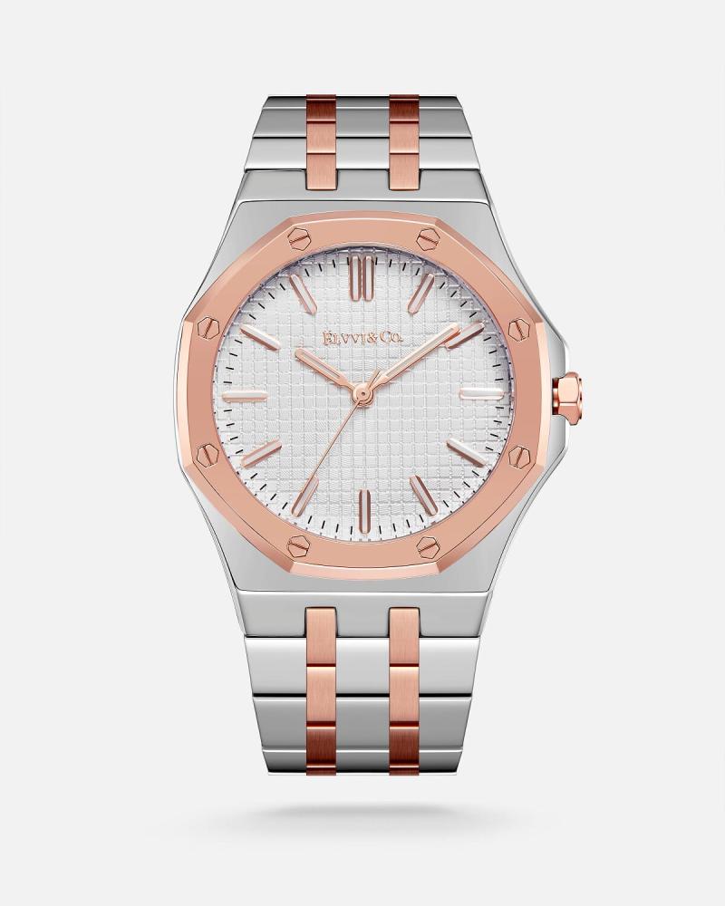 Men's watch from Alfie in silver and rose gold