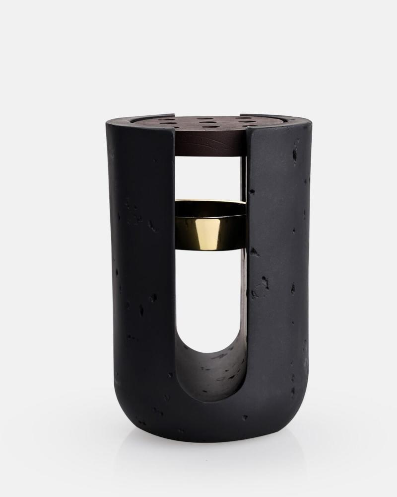 A Bakhoor Set with Incense Holder Choose Color:(Incense burner and incense box set in dark brown color)