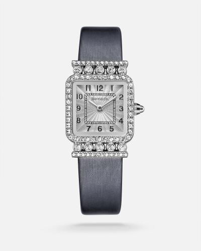 Women's black leather watch
