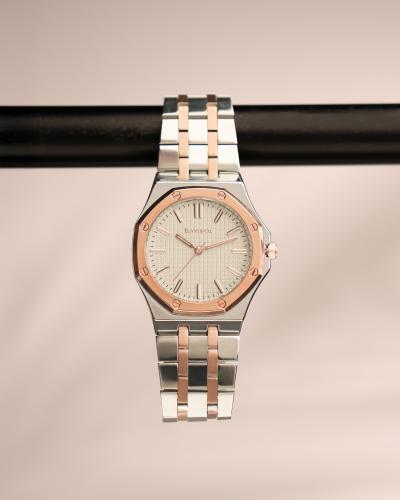 Men's watch from Alfie in silver and rose gold