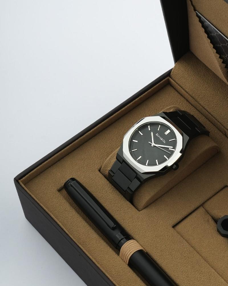 V&Co men's gifts: distinctive pen, cufflinks, and watch