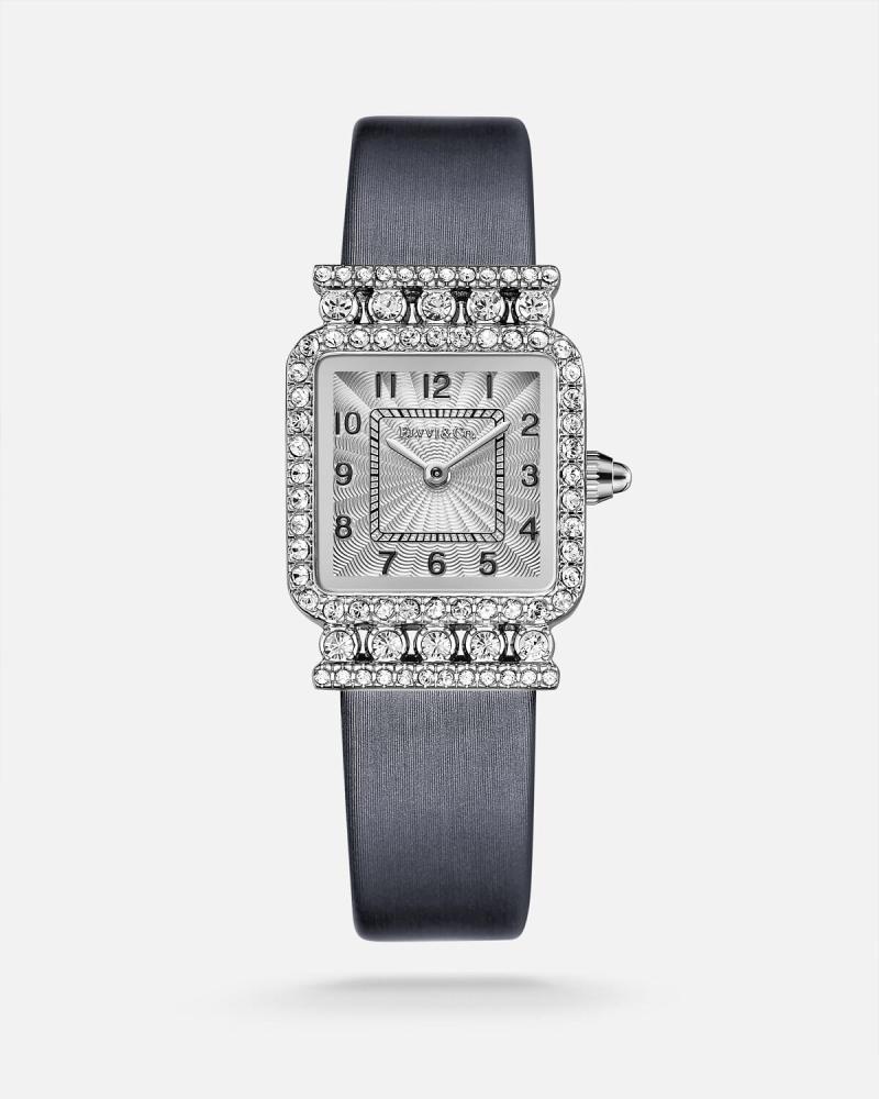 Women's black leather watch