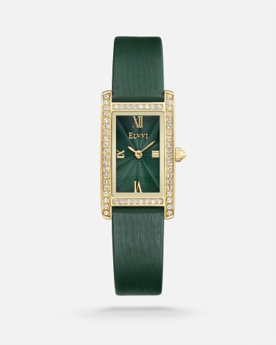 Women's black leather watch from Al-Fay