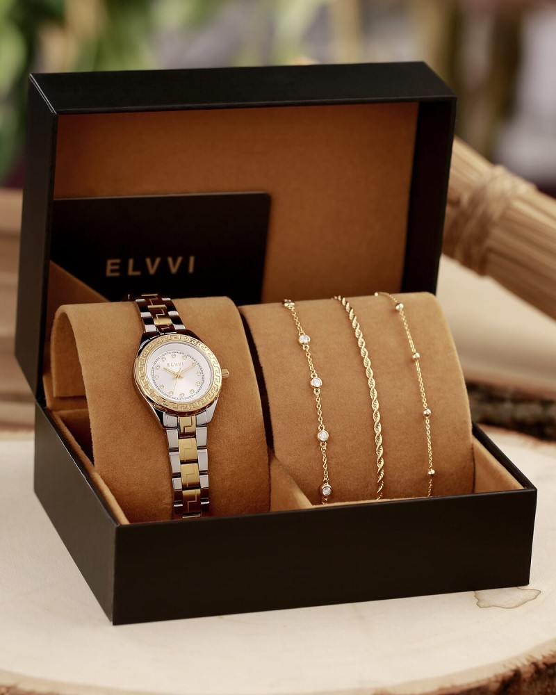 Women's gift set in silver and gold