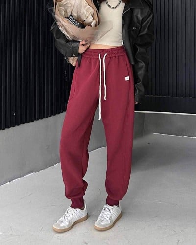 Women's athletic pants in a burgundy color Choose Size:(M)