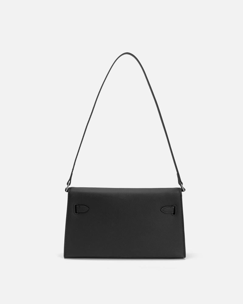 Women's handbag with an elegant design in black