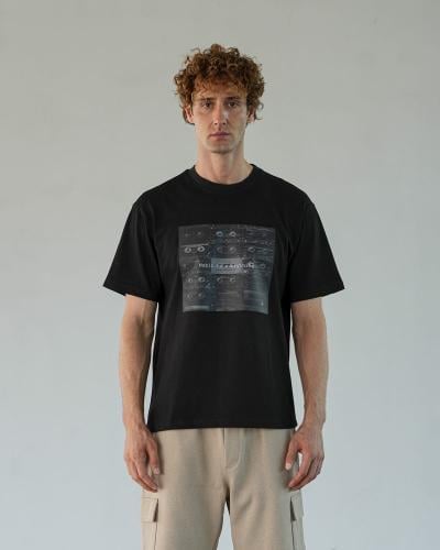 Men's black cotton t-shirt Choose Size:(L)