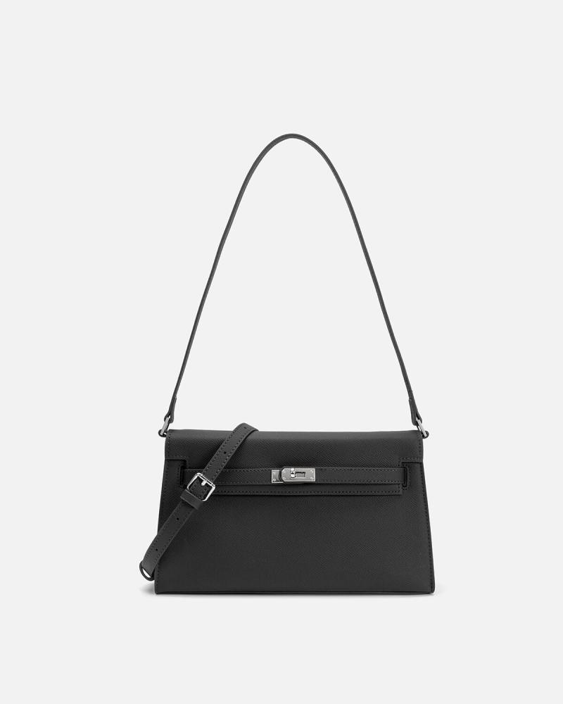 Women's handbag with an elegant design in black
