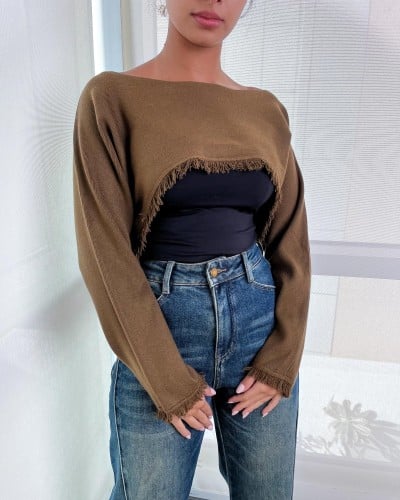 Elegant women's blouse in brown