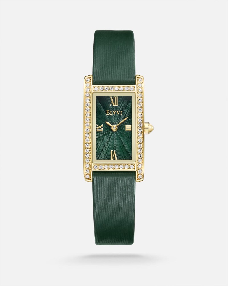 Women's black leather watch from Al-Fay