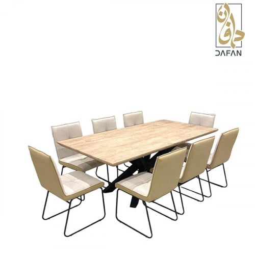 طاولة طعام خشبية عدد 8 اشخاص لون (beige)